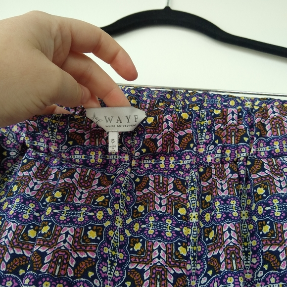 💙 wayf boho hipster floral lightweight silky pant - Picture 3 of 3